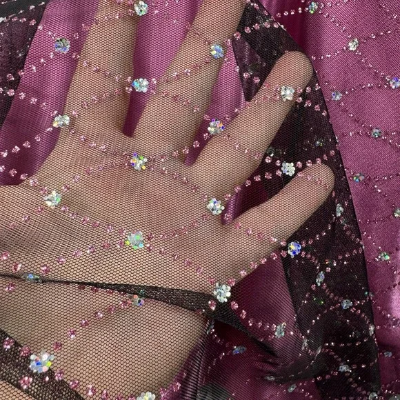 Vintage Y2K Morgan & Co Babydoll Dress Size 7/8 All Over Rhinestone Whimsical - Picture 7 of 13